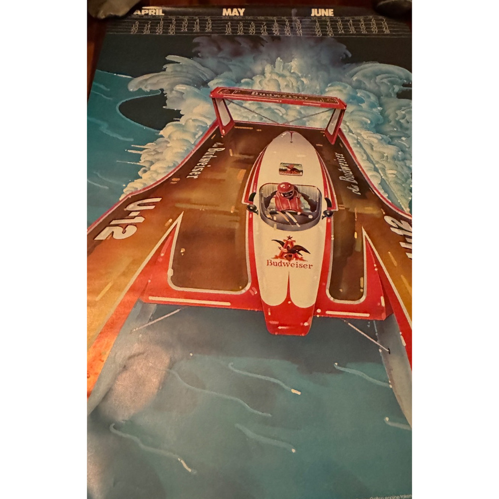 VTG 1978 Budweiser Miss Budweiser U-12 Hydroplane Racing Poster Calendar Beer